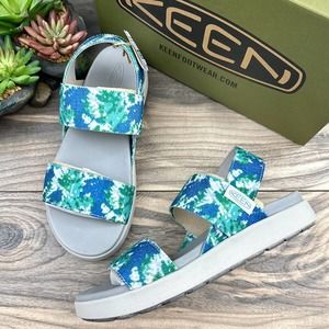 NIB KEEN Elle Backstrap 7.5 Porcelain Tie Dye Slingback Sport Sandal